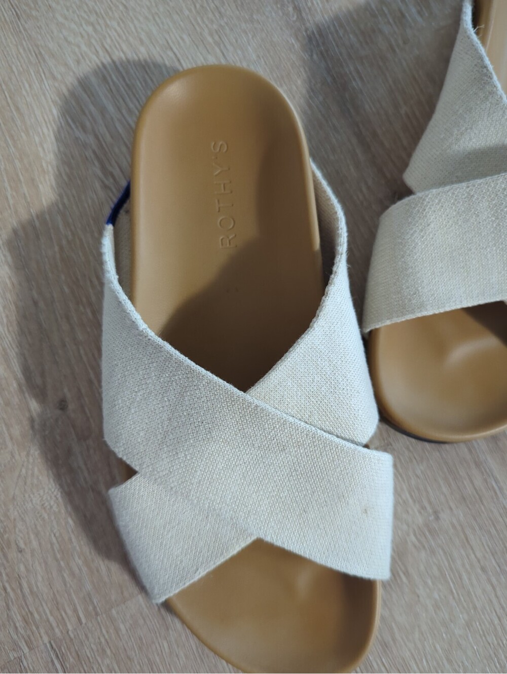 Rothy's Women's the Weekend Slide Sandals Ivory Oat Natural Hemp Comfort, Size 7 - Picture 2 of 8